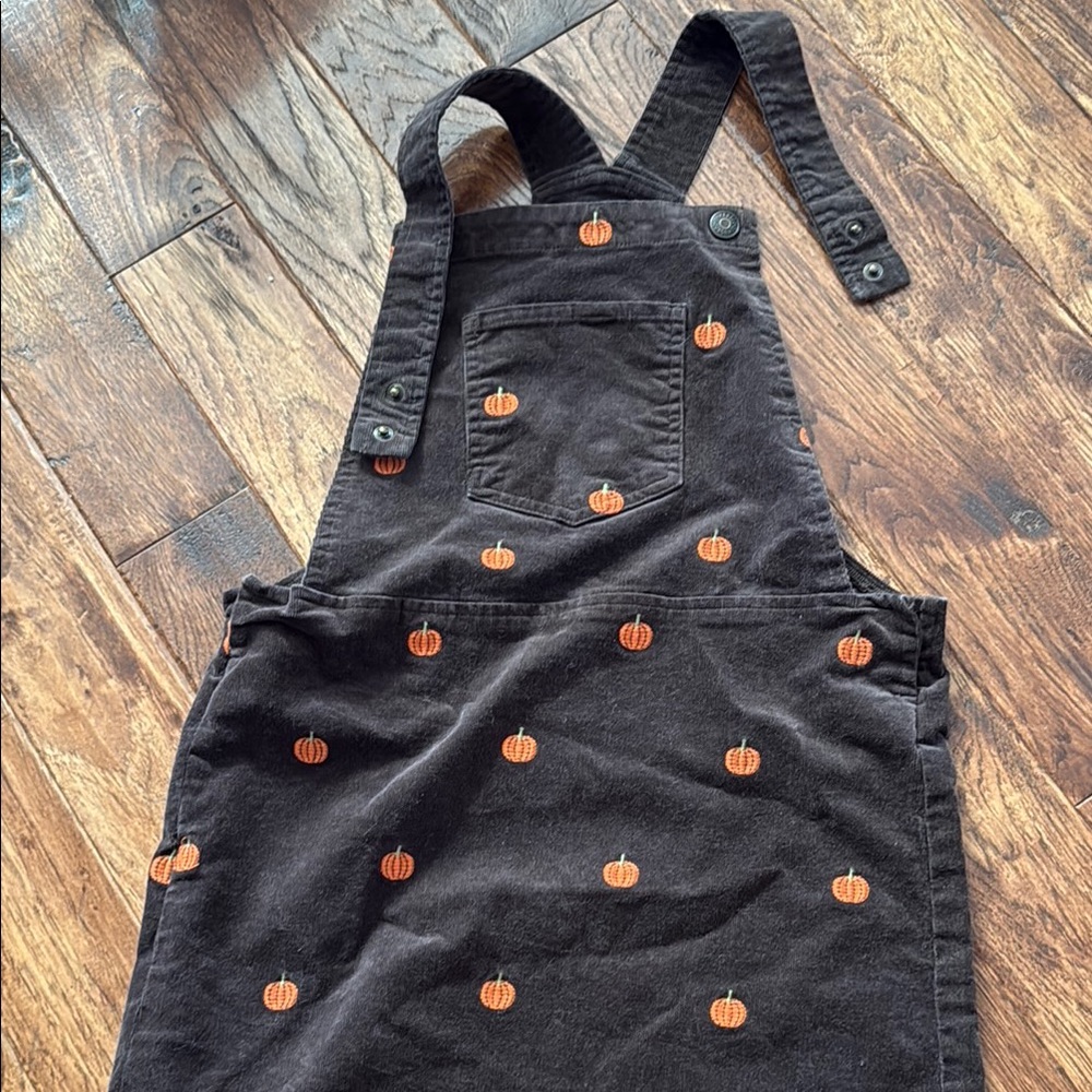Gymboree Pumpkin Pattern Kids Corduroy Overalls 10